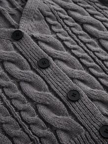 ROMWE Kawaii 大码女式露肩二合一蕾丝拼接蝴蝶结开衫 - 灰色 - 查看 4