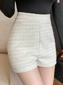 DAZY Pantalones cortos minimalistas de mujer de un solo color para uso diario/casual