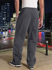 Manfinity VCAY Men's Street Style Loose Woven Straight Leg Casual Pants