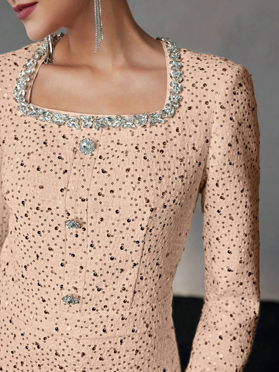 MOTF PREMIUM VÁY SEQUIN CHI TIẾT ĐÁ NHẠT - Hồng - Xem 2