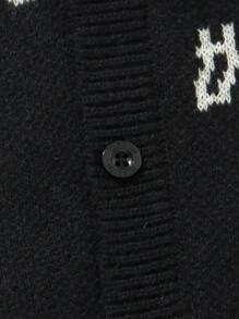 Manfinity EMRG Cardigan casual da uomo con stampa a righe e slogan, colore a blocchi, per autunno/inverno