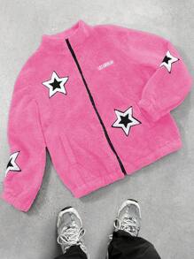 PAVTROS Manfinity Streetrush Men's Casual Simple Style Long Sleeve Jacket, Everyday Wear - Dusty Pink - View 1