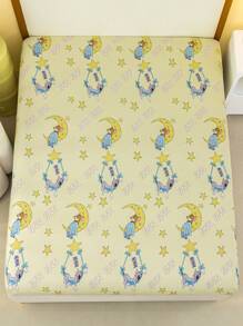 TOM & JERRY X SHEIN Full Coverage Light Yellow Fitted Sheet