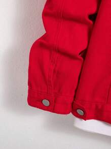 RivetRise Men's Casual Solid Color Denim Jacket For Autumn