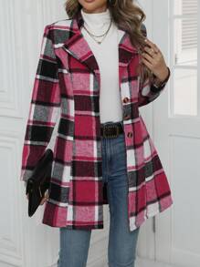 Chiquease Women's Button Front Long Sleeve Plaid Casual Jacket, Minimalist Style For Everyday Wear Fall Cloth For Women - Multicolor - View 5