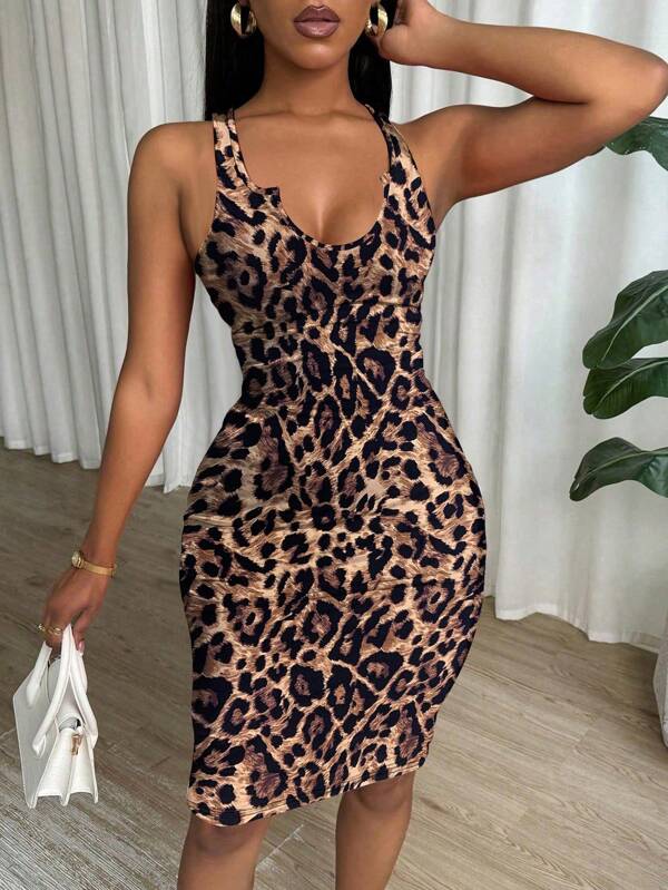 VaVaBold Tie Dye Plisat Slim Fit Fără mâneci Bodycon Rochie Pentru Haine de Anul Nou
