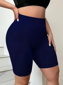 1 quần short định hình eo cao liền mạch cỡ lớn - Màu xanh hải quân - Xem 5
