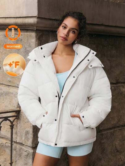 GLOWMODE 轻盈保暖休闲合身臀部长度可调节连帽羽绒夹克日常休闲冬季