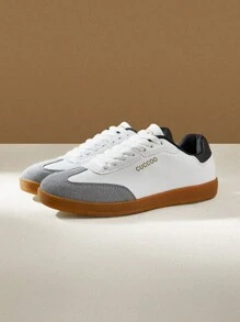 CUCCOO EASI 女士字母印花厚底休闲运动鞋，适合日常外出，女士运动鞋，春季鞋，复活节运动鞋 - 白色 - 查看 7