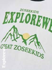 SHEIN Young Boy Long Sleeve T-Shirts, Spring/Autumn Base Layer Tops - White - View 6