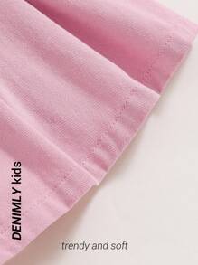 SHEIN Young Girl Comfortable Soft Washed Casual Fashion Pleated Denim Skirt, Summer