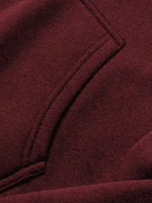 RueChic 100% Cotton Men's  Face Embroidered Fitted Hoodie - Burgundy - View 4
