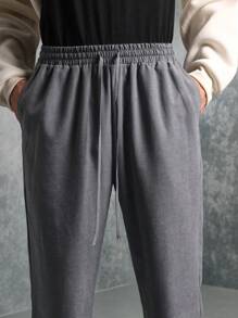 SUMWON Premium Straight Fit Sweatpants Casual Athletic Jogger With Side Pockets Comfortable Lounge Wear For Workout Training Gym Autumn Winter - Grey - View 7