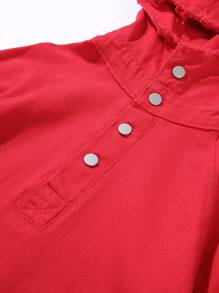 Chillumni Men's Casual Denim Jacket With Hood, Simple And Fashionable For Everyday Wear - Red - View 3