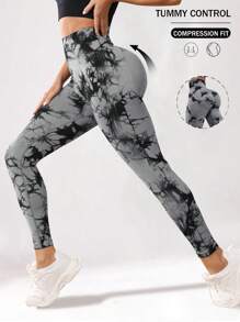 Core Rhythm Leggings de yoga de cintura alta casuales y de fitness con efecto tie-dye para mujer - Multicolor - Ver 3