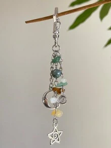 ROMWE Kawaii 1 chiếc móc khóa túi xách hình học xoáy ngôi sao mặt trăng pha lê tiên nữ thời trang Hippie - Nhiều màu - Xem 3