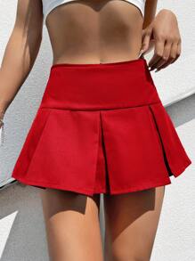 SHEIN EZwear Zomerrok met brede tailleband en plooidetail