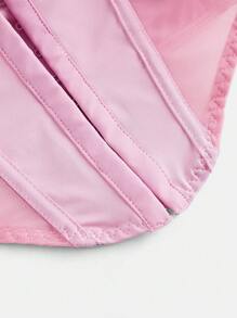 SHEIN Sweetina White Corset Hook And Eye Front Mesh Insert Cami Top - Pink - View 3