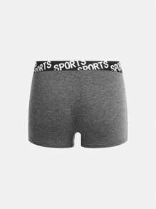 5-Pack Tween Boys' Colorblock Letter Elastic Waist Boxer Briefs, Casual Sportswear