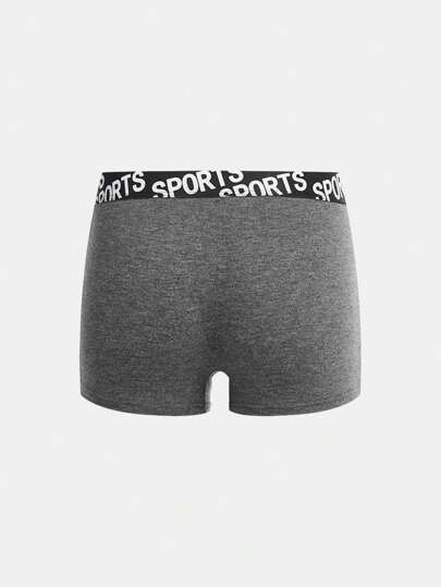 5-Pack Tween Boys' Colorblock Letter Elastic Waist Boxer Briefs, Casual Sportswear