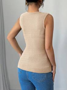 Chiquease 时尚无袖针织开衫，品质百搭，时尚女性穿着