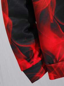 SHEIN 2pcs Tween Boy Casual Streetwear Glow In The Dark Hoodie And Pants Set, Fashionable For Commute, Schooling, Daily Casual, Sports, Suitable For Autumn/Winter - Red - View 5