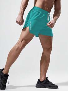 Manfinity Sport Corelite 男士字母印花抽绳腰运动短裤