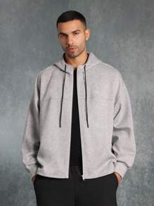 SUMWON Premium Full Zip Hoodie Athletic Drawstring Comfortable Casual Sportswear Relaxed Fit Winter Autumn Essential Loungewear Workout Basic Gym Training Streetwear