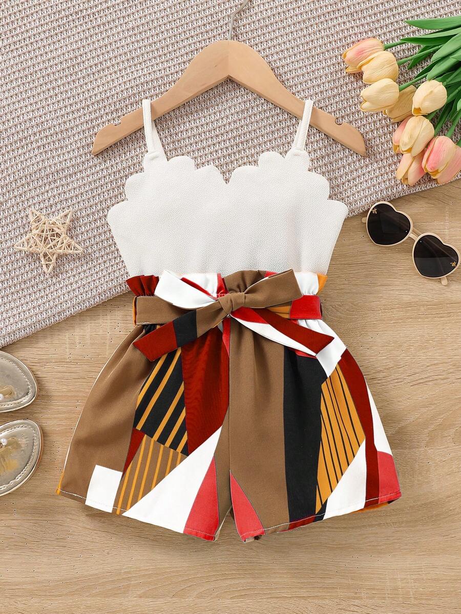 SHEIN Young Girl Fashionable Elegant Casual Strap Jumpsuit, Spring/Summer - Red - View 1