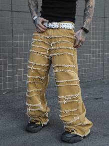 Manfinity EMRG Jeans de mezclilla casuales y sencillos para hombre, de uso diario