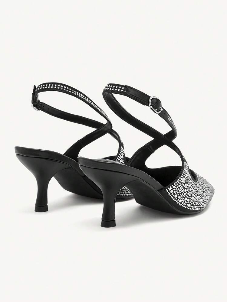 CUCCOO CHICEST Women's Fashionable Elegant Crystal Decor Pointed Toe High Heels Spring Shoes Spring Break Easter Prom Heels