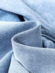 SHEIN Teen Boy Fashion Casual Vintage Drawstring Elastic-Waistband Blue Denim Baggy Cropped Denim Shorts For Boy Soft Dailywear And The Four Seasonsr Teen Boy Clothes