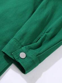 Manfinity Hypemode Men Casual Denim Jacket, Minimalist & Fashion, Everyday Wear, Fall - Green - View 4