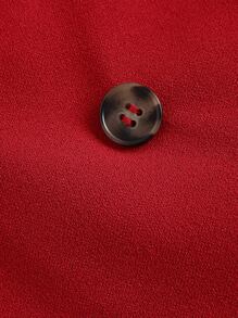 SHEIN MOD 大码女式红色翻领连体裤，卡其色，优雅 - 紅色 - 查看 3