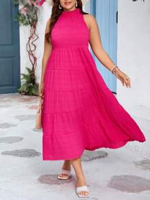 SHEIN VCAY Vestido casual de moda sencillo para uso diario, talla grande para el Día de San Valentín