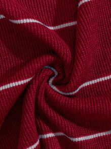 RueChic Men's Classic Slim Fit Fine Striped Sweater - Burgundy - View 7