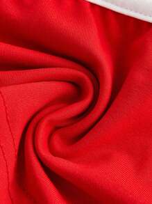 SHEIN ICON Fitted Contrast Trim Bow Decor Casual Tank Top