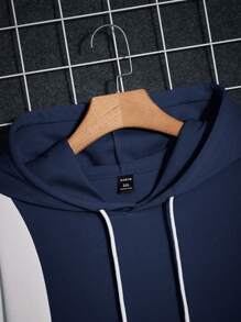 Manfinity Sudadera con capucha informal con cordón y estampado de letras de manga larga para hombre, otoño/invierno