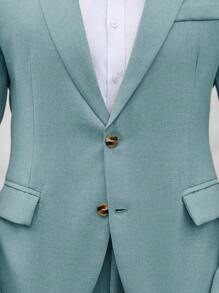 Calvornis 男士简约缺口领长袖上衣和裤子套装