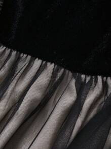 DAZY 女式拼布中长派对连衣裙，春秋季优雅长袖连衣裙 - 彩色 - 查看 7