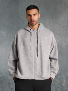 SUMWON Premium Full Zip Hoodie Athletic Drawstring Comfortable Casual Sportswear Relaxed Fit Winter Autumn Essential Loungewear Workout Basic Gym Training Streetwear