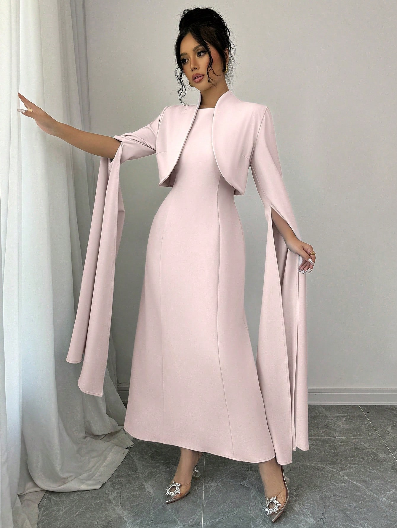 Elenzga مجموعة 2 قطعة: فستان بدون أكمام وملابس خار...