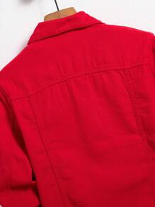 RivetRise Men's Casual Solid Color Denim Jacket For Autumn