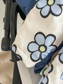 SHEIN 年轻女孩连帽拉链印花保暖冬季夹克