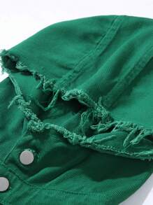 Manfinity Hypemode Men Casual Denim Jacket, Minimalist & Fashion, Everyday Wear, Fall - Green - View 6