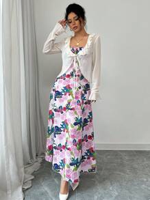 Modelyn 2 件套女士休闲连衣裙和夹克套装，简约时尚，日常穿着 - 玫紅色 - 查看 6