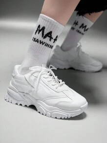Vate Fashionable White Chunky Sneakers For Women Sports Shoes Casual Shoes Spring Shoes Easter Trainers Back To School