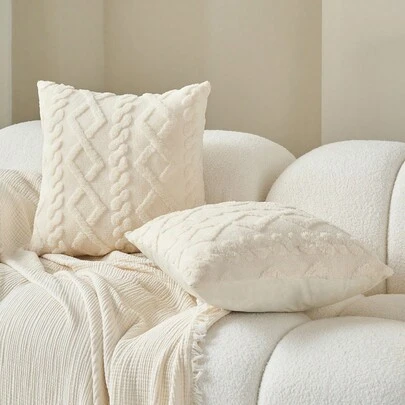 Fundas decorativas de almohada de lana sintética, fundas de cojín cuadradas de peluche corto y suave con patrón, decoración moderna para sofá, hogar, dormitorio, uso en dormitorio, decoración de otoño, decoración de otoño, decoración de habitación