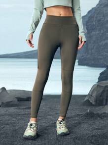 In My Nature In My Nature Women's Solid Color Splicing High Waist Slim Casual Sports Leggings