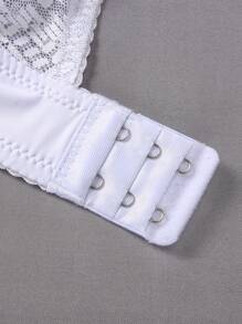 2 peças Conjunto de Lingerie Sutiã com Renda Sexy e Recorte, com Aro para Mulheres